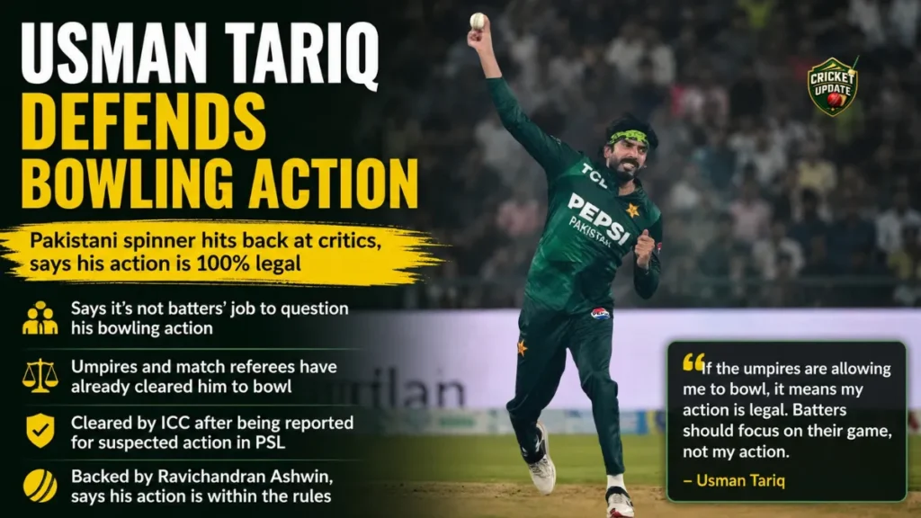 Usman Tariq Defends Bowling Action